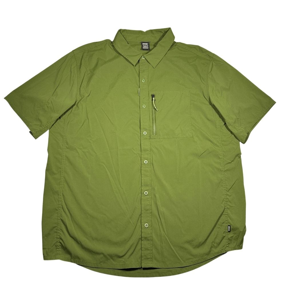 REI Co-op Sahara Mens XL Tall Green Short Sleeve Button Down Hiking Shirt